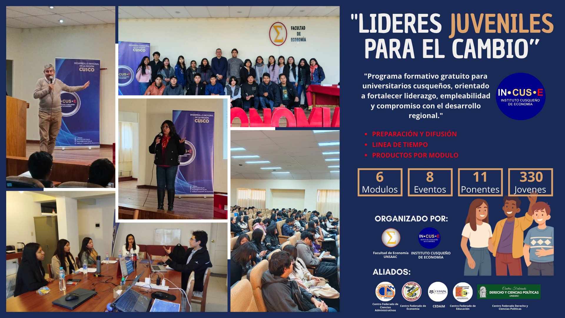Líderes Juveniles para el Cambio — Programa formativo gratuito para universitarios cusqueños, organizado por el Instituto Cusqueño de Economía (INCUSE) y la Facultad de Economía UNSAAC